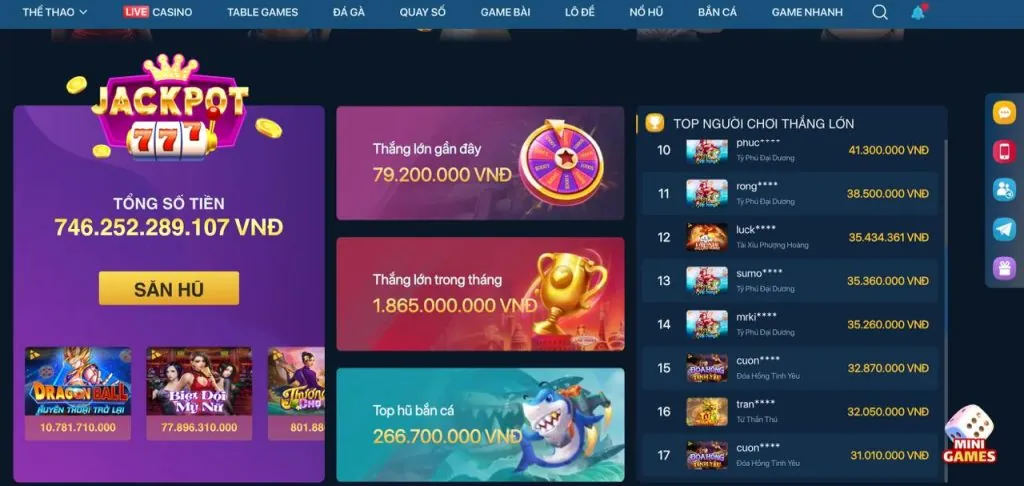 Banner khuyến mãi nổ hũ TC88 Casino